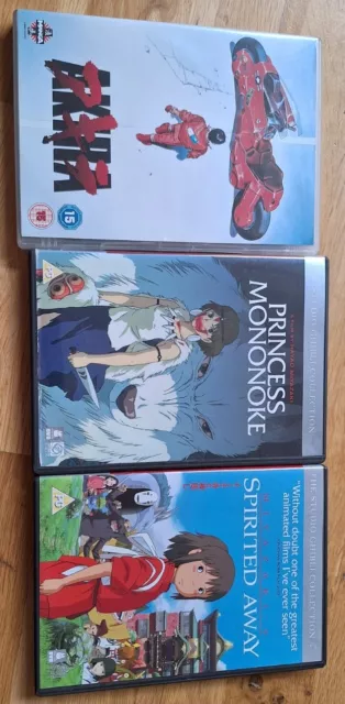 anime dvds, manga. Studio Ghibli  Akira, Spirited away & Princess mononoke