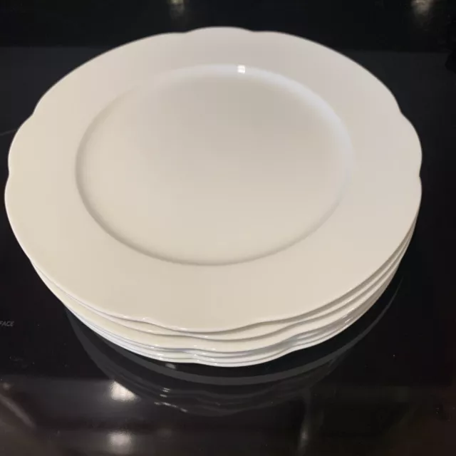 Rosenthal China Germany  Classic Pearl WHITE 10.5” Dinner Plates Set of 6 Euc