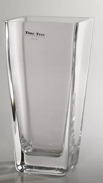 TIME TREE Handmade Square Conical Turkish Glass Vase Height 20cm Width 10cmx10cm