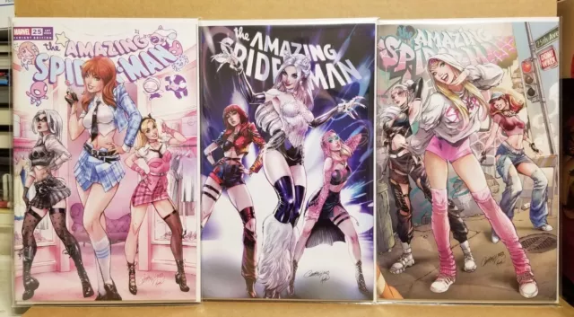 Amazing Spider-Man #25 J. Scott Campbell Kpop 3-Comic Variant Set A B C Unsigned