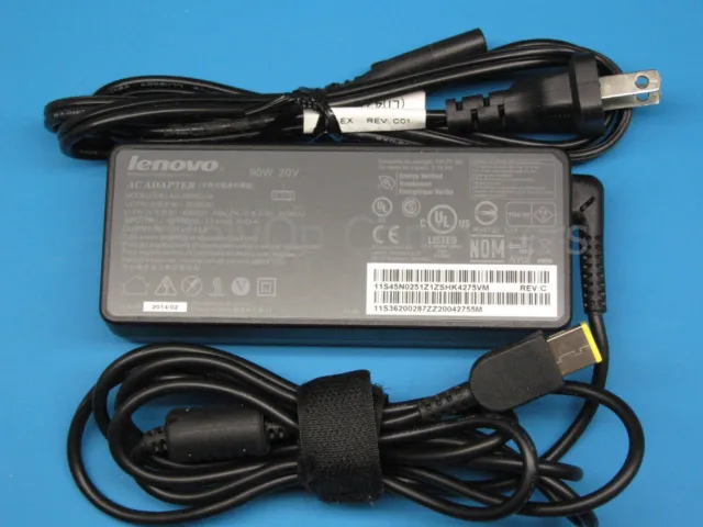 Lenovo 90W Genuine OEM Power Supply Adapter Square / Slim Tip 20V 4.5A for AC/DC