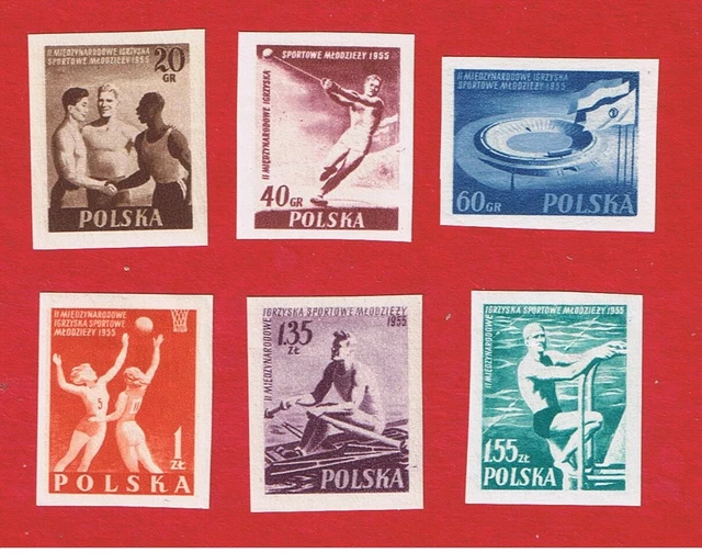 Poland #699-704  MVFLH OG  Imperf.  Youth Games   Free S/H