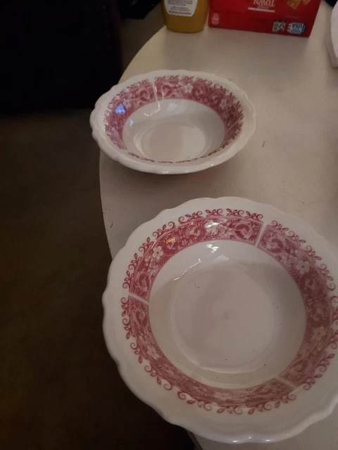Vintage Syracuse China Strawberry Hill 6.5"Flowers CerealDesert Bowls EXCELLENT