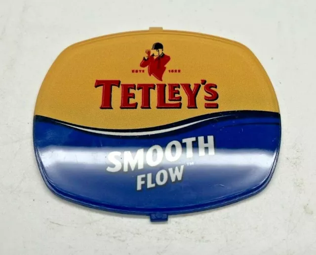 Tetley's Smooth Flow Flat Pump Badge - Lens T Bar Pub Home Bar Tetleys