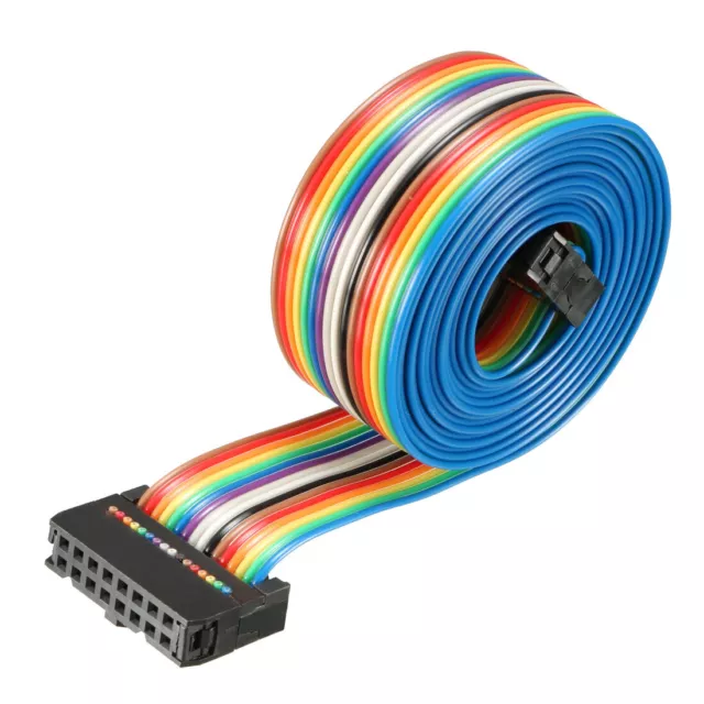 IDC Rainbow Wire Flat Ribbon Cable 16 Pins 148cm Length 2.54mm Pitch  Type-C