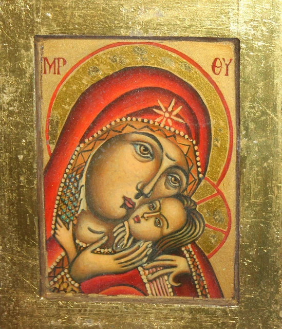 ORTHODOX HAND PAINTED icon Virgin Mary And Jesus Christ child EUR 149 ...