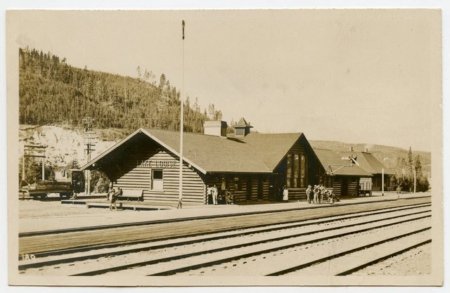 Lake Louise Railway Station, Vintage Photo Postcard by B.Harmon Banff, AB Canada
