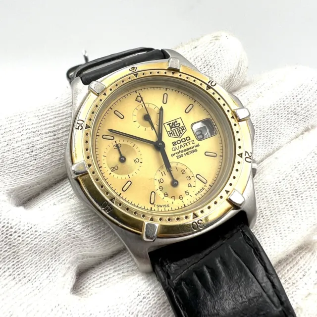 Cronografo orologio Vintage Tag Heuer 2000, Ref 264.006-1 CAL 185 ANNI 80 Quarzo