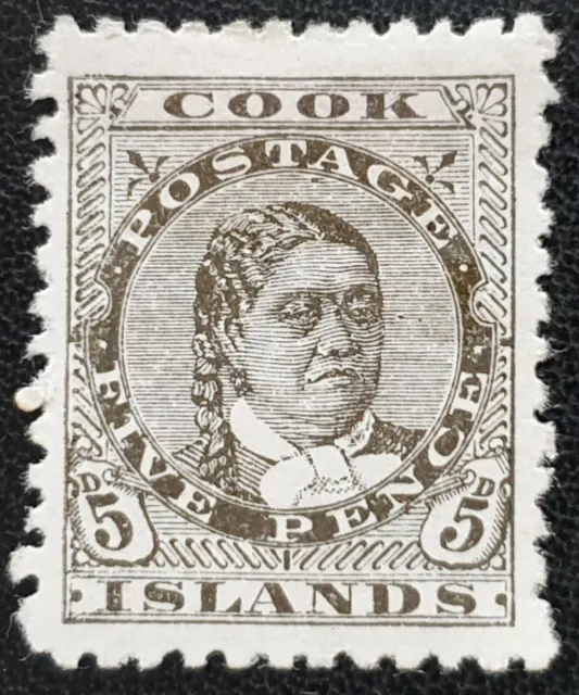 DUZIK S: Cook Islands 1902 SG33 KEVII 5d olive-black M/M (Nos4781)**