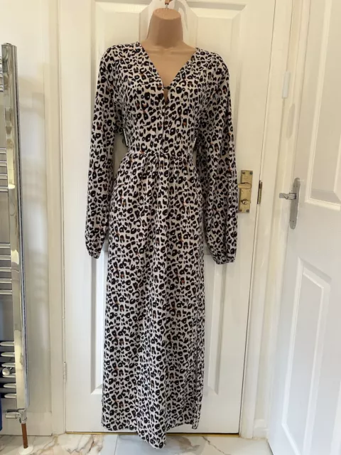 GORGEOUS LEOPARD PRINT SUMMER HOLIDAY/PARTY/OCCASION MAXI DRESS size XXL - 18