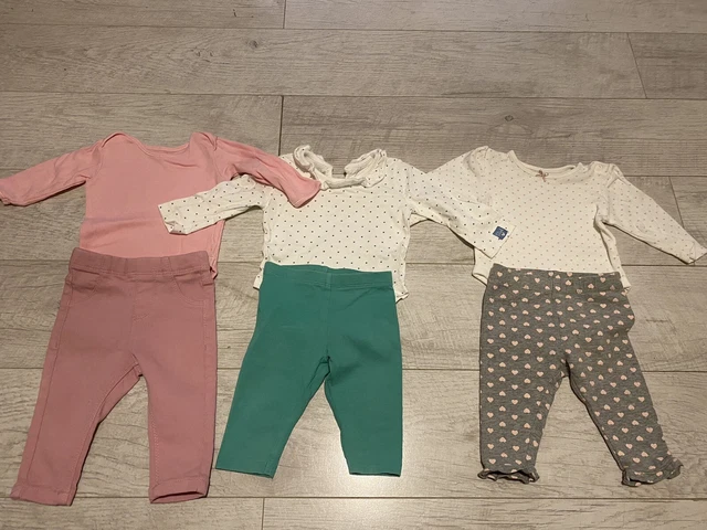 baby girl clothes 3-6 months bundle 3 X outfits Top Leggings Next GAP