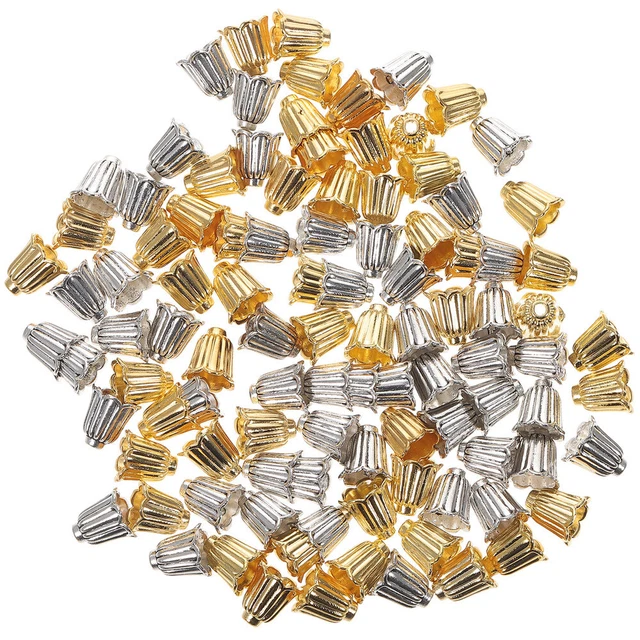 100 pcs legierte Blumenperlen Kappen Spacer Perlen Kappen Schmuck DIY Handwerk
