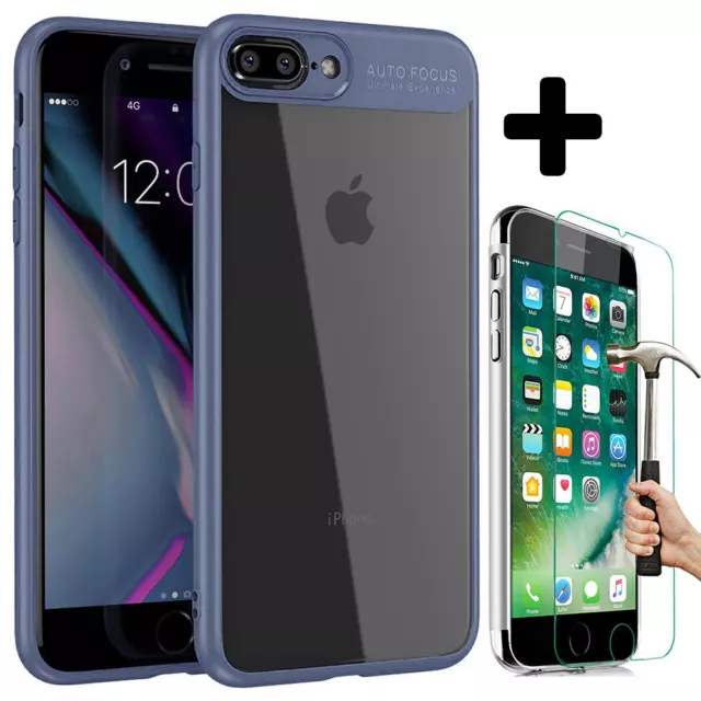 Coque pour iPhone 6S/6/7/Plus/8/5S/XR/X/XS/Max + Vitre Protecteur Verre trempé 2