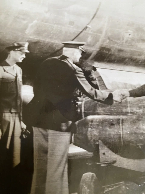 ORIGINAL WW2 8X10” Photo Of Hap Arnold Bidding Farewell To 21st Bomber ...