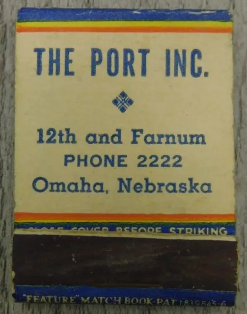 The Port Inc Omaha Nebraska Chicken Advertisement Flat Match Vintage Matchbook