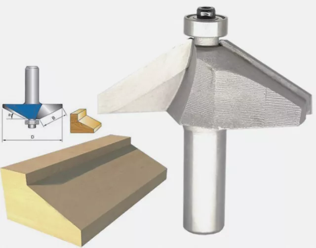 1/4" to 2" Degree Chamfer Horse Nose Router Bit - 1/2" Shank Select [M_4]