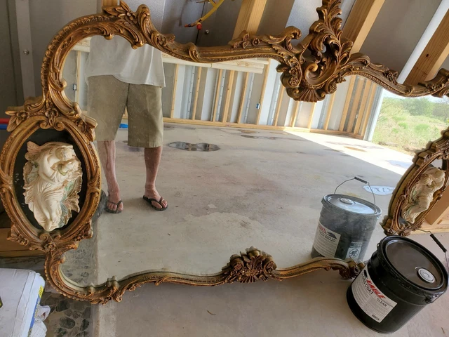 vintage mirror hollywood regency style American Mirror Co. 68" x 58" EXQUISITE!