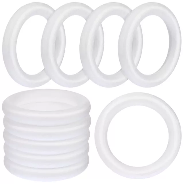 10 White Foam Wreath Rings for Crafts & Wreath Base
