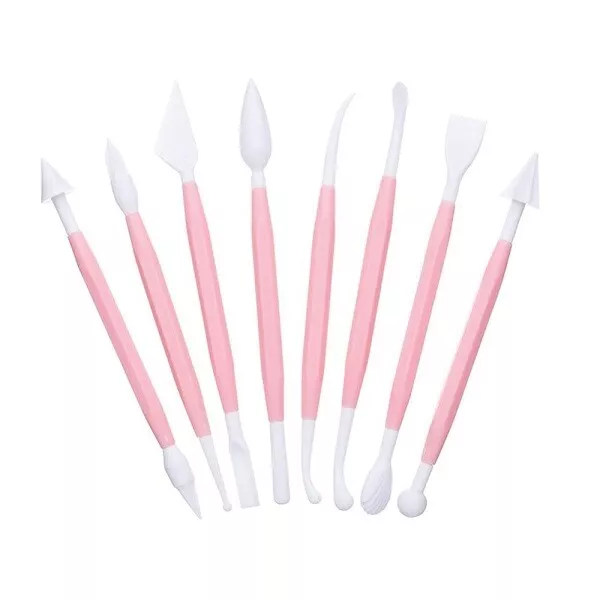 Set 8Pz Utensili A Doppia Estremita' Modella Glassa Pasta Di Zucchero Dolci