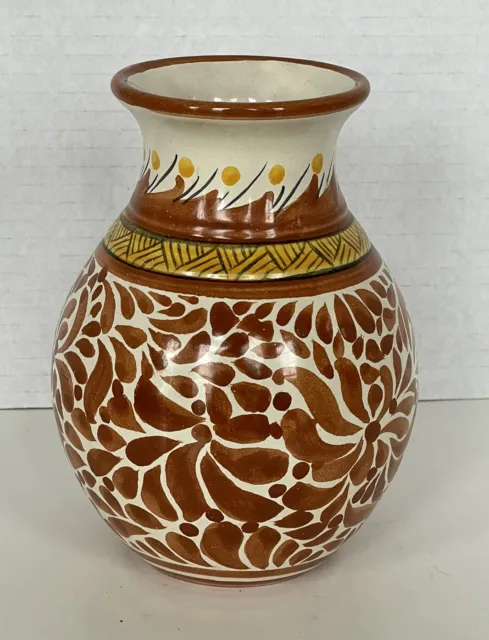 Vintage Majolica Talavera Mayolica Santa Rosa Mexico Art Pottery Vase Signed 6”