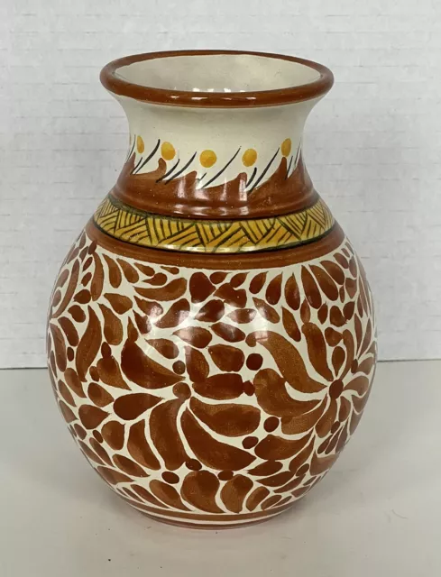 Vintage Majolica Talavera Mayolica Santa Rosa Mexico Art Pottery Vase Signed 6”