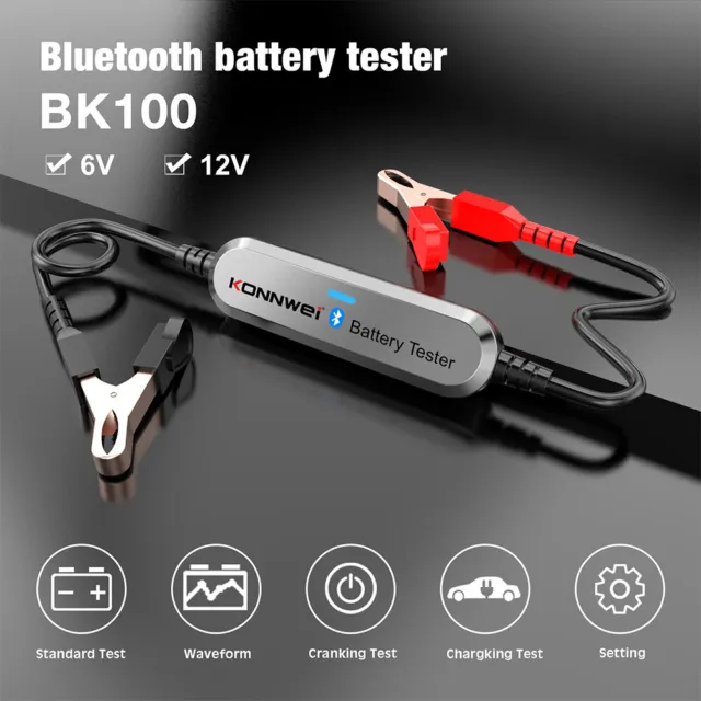 Bluetooth 6/12V Automotive Car Battery Tester Charging Test Analyzer 100-2000CCA 2
