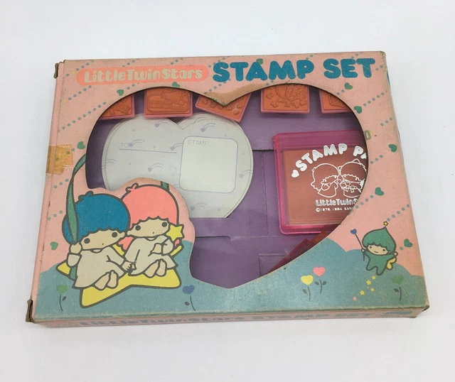 1984# Sanrio Little Twin Stars  Stamp Set Playset New Old Stock Rare New [00V]