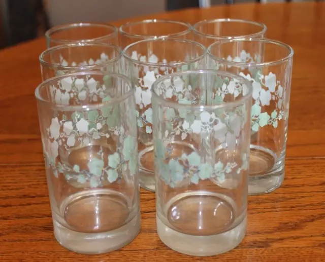 Set of 8 Corelle Coordinates Callaway Ivy 7 oz Juice Glasses