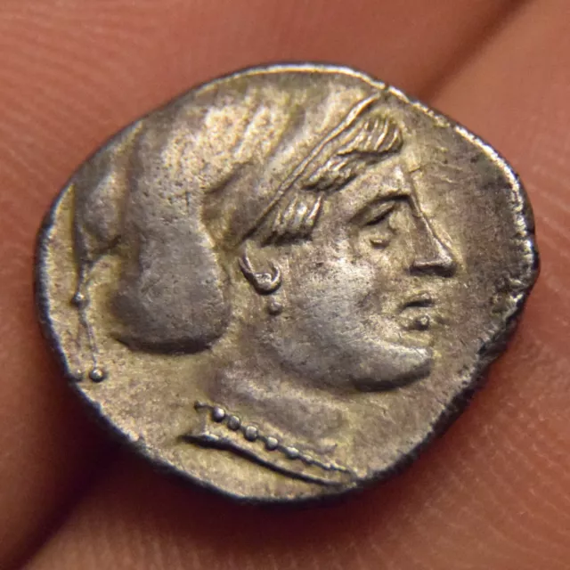 Corinth drachm, 350-300 BCE. Head of Aphrodite & Pegasus