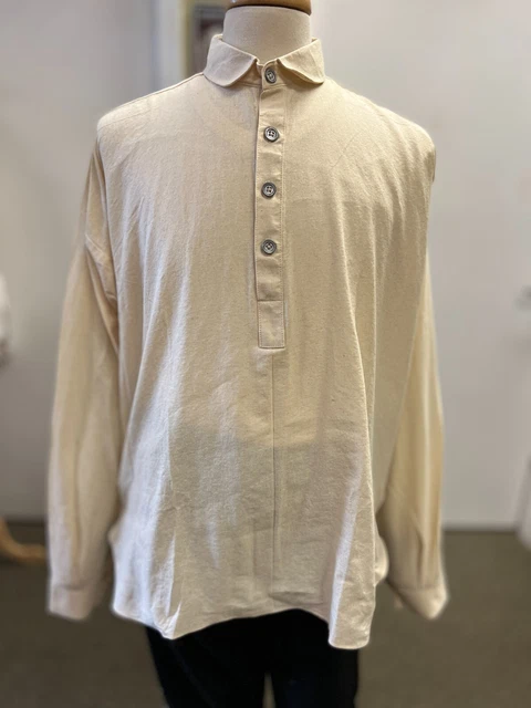 19th Century Off-White Muslin Shirt - 19th cent Re-enacting - NEW, SZ. X-Large