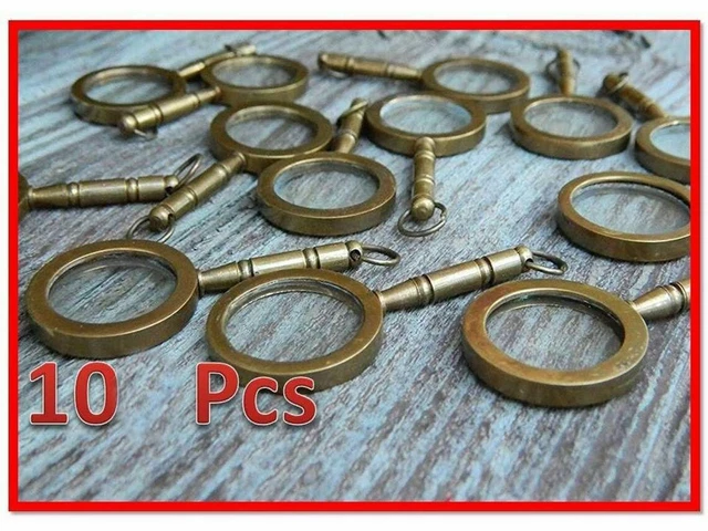 10 Pcs Lot Miniature Magnifier Vintage Magnifier Key Ring Brass Magnifying Glass
