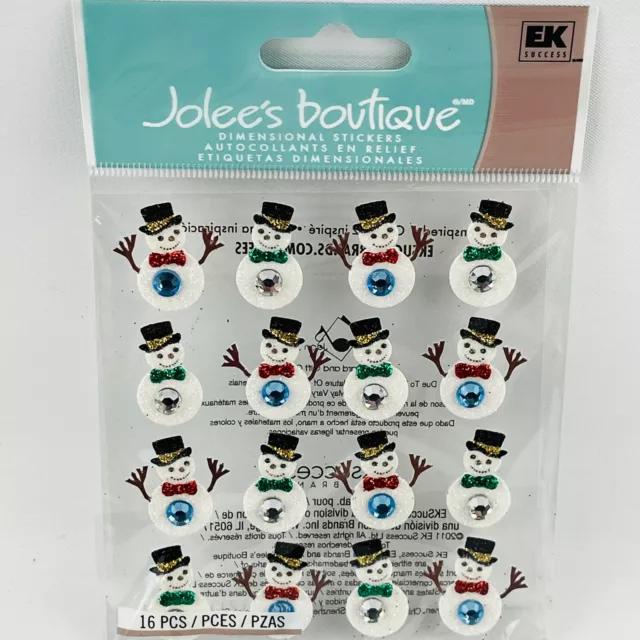 Joleé's Boutique Snowmen Repeats Dimensional Stickers 16 Pieces Glitter Snowman