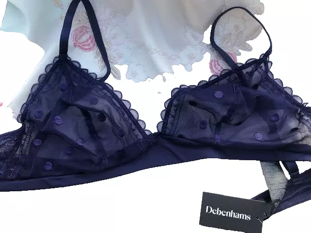 DEBENHAMS 'GORGEOUS' COLLECTION 'Katie' Embroidered Lace Balcony Bra Size  32F £8.99 - PicClick UK
