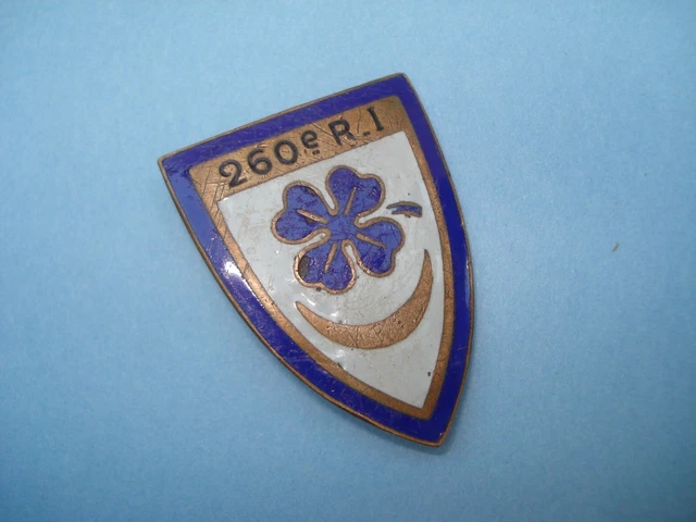 ANCIEN INSIGNE EMAILLE 2° DIVISION INFANTERIE MAROCAINE (CIGOGNE) DRAGO