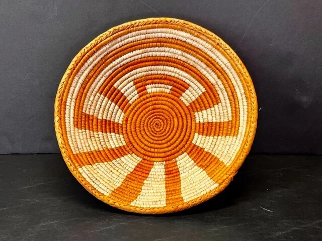 Nice Pakistani Craft Basket-Spider Design--11" Dia x 4" Bottom x 3.5" Deep