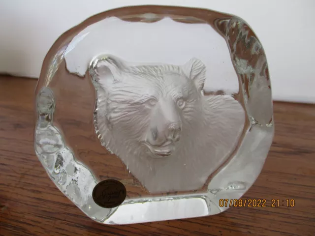 Crystal Bear Figure paperweight,  Cristal d'arques Art Collection