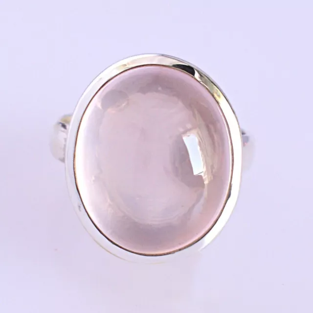 Bague ovale en argent Sterling 925, cadeau pour mère, Quartz Rose naturel,... 2