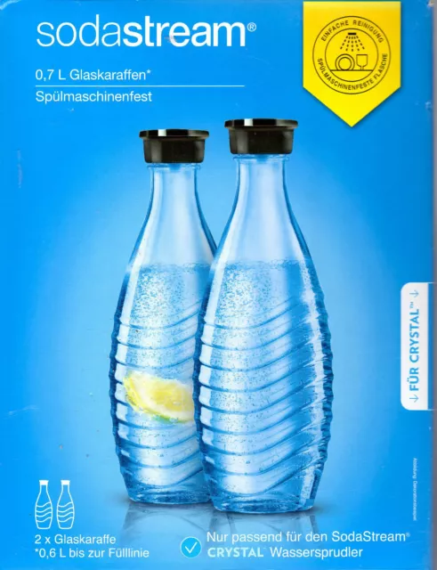 SodaStream Ersatzflaschen für Crystal und Penguin 2x 0,7L DuoPack Glaskaraffe