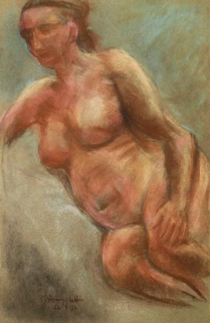 NUDO FEMMINILE - Beatrice Angioletti - Disegno Originale Pastello - Female Nude