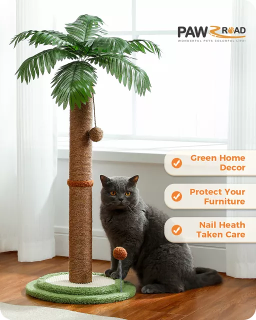 PAWZ Road 33" Cat Tree Tower Scratching Post Sisal Covered Scratcher Cats Toys