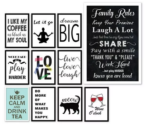 Motivational Inspirational Prints Funny Quotes Posters,A3 A4 Wall Art Decor