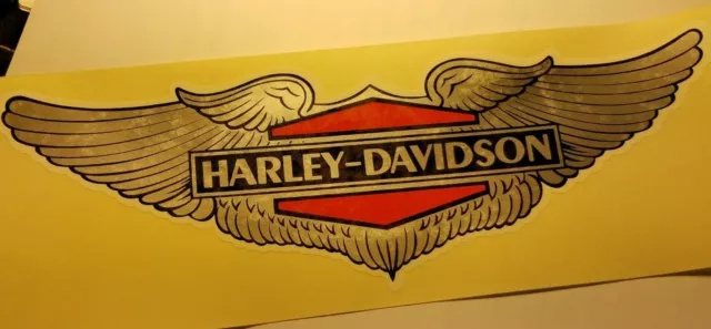HARLEY DAVIDSON WINGS 1970's WINDOW STICKER VINTAGE MOTORCYCLE CHOPPER NOS DECAL