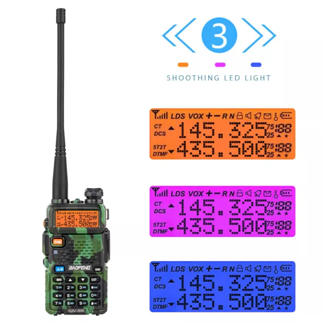 Upgraded BAOFENG UV-5R Dual Band Walkie Talkie Green Two Way Radio w/Flashlight