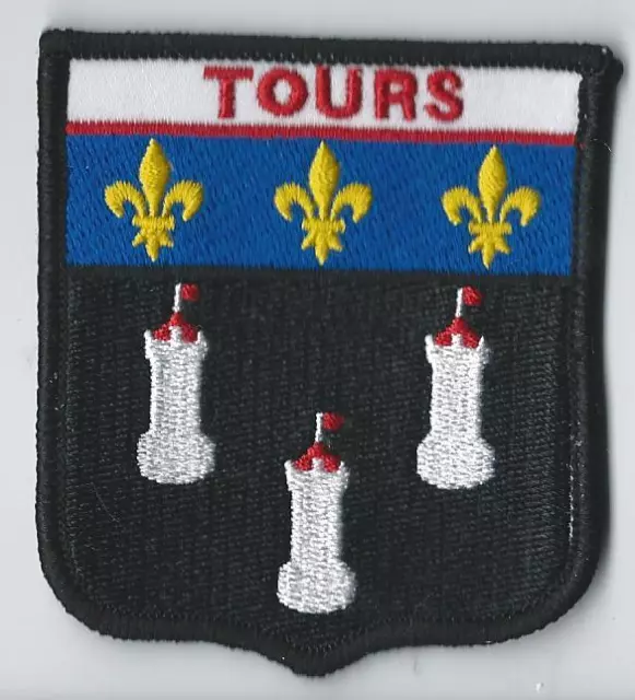 TOURS FRANÇAISE DU PAVILLON DU MONDE CREST PATCH écusson brodé