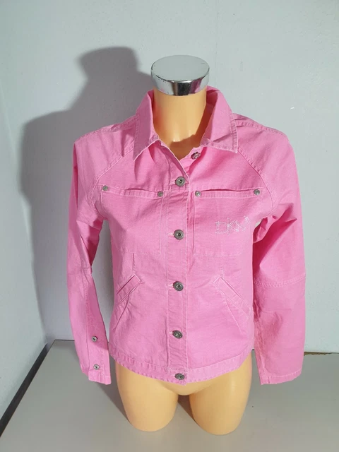 Giacca da donna DKNY DONNA KARAN NEW YORK giacca jeans taglia S (16) rosa NUOVA