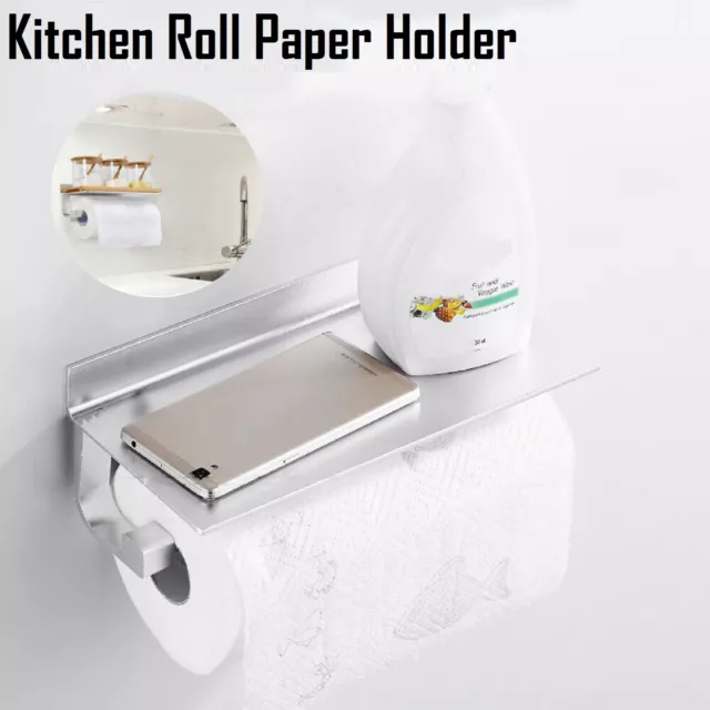 Kitchen Roll Paper Holder Toilet Tissue Hanger Towel Storage Rack Wall Mount