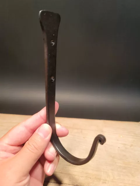 1 Antique Vintage Style Blacksmith Forged Iron Hook Hanger
