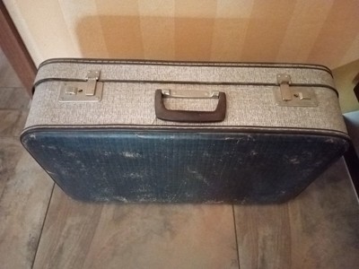 Vintage Koffer Oldtimerkoffer Kutscherkoffer Blau Holzleisten 4 Größen "XL" 