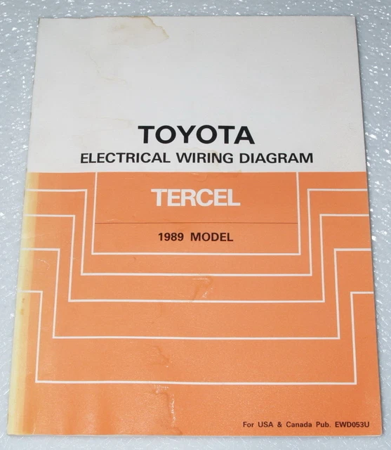 1989 TOYOTA TERCEL Electrical Wiring Diagrams Original Manual Sedan