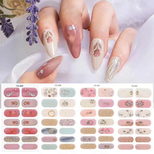 Full Size Nail Wraps Stickers Polish Manicure Art Self Stick Decor 3D Strips❀